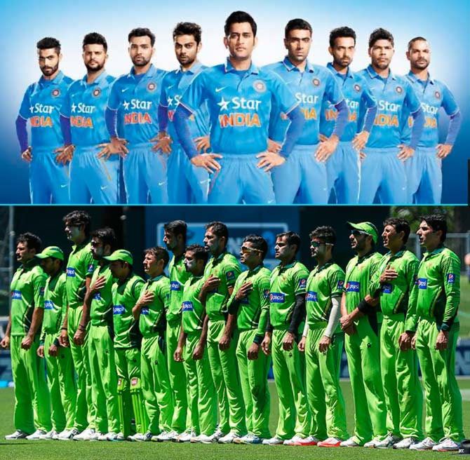 Players of Team India and Team Pakistan
