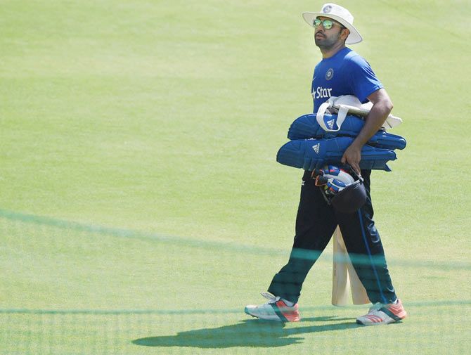 India's Rohit Sharma at a training session