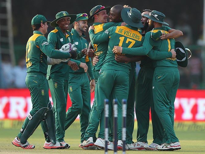 South African players celebrate