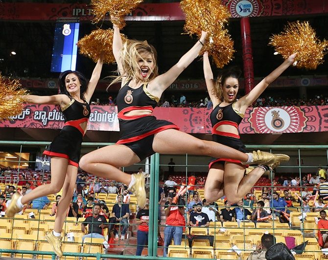 Royal Challengers Bangalore cheerleaders perform their gig to Bollywood songs