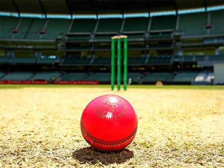 The pink cricket ball used for the Sheffield Shield match between Victoria and Queensland at Melbourne Cricket Ground, on October 28, 2015