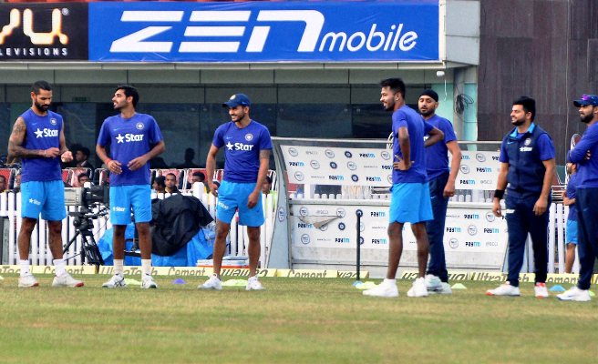 Indian players during a practice session 