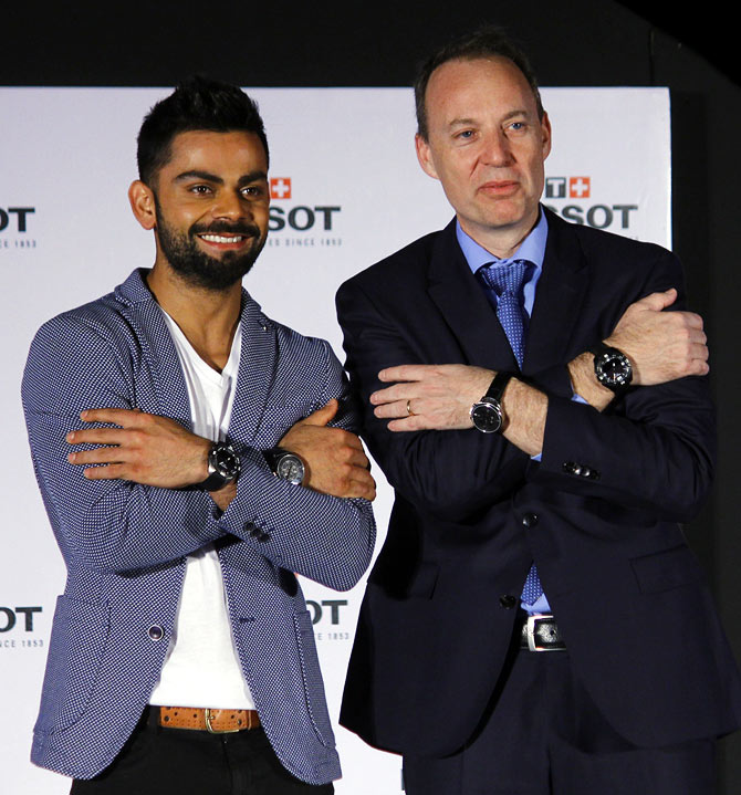 Virat Kohli unveiled as the Indian male brand ambassador for Swiss watch manufacturer TISSOT 