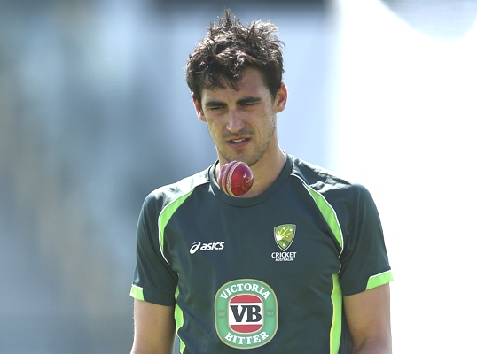 Mitchell Starc of Australia during a nets session 
