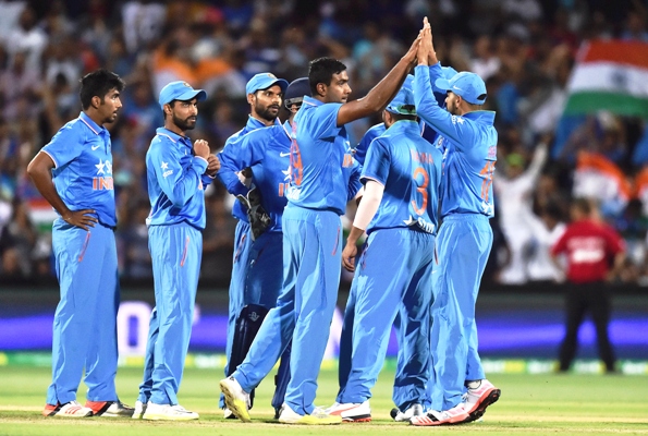 Ravichandran Ashwin of India celebrates after taking a wicket 