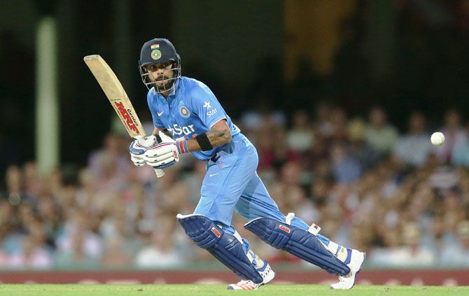 Virat Kohli bats during the 3rd T20 vs Australia on Sunday