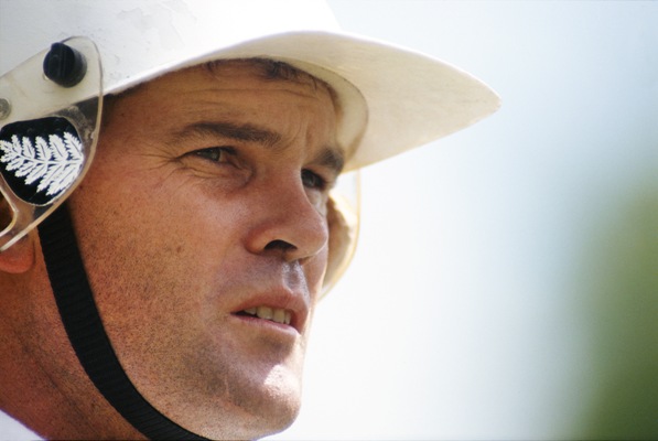 New Zealand batsman Martin Crowe looks on during a nets session 