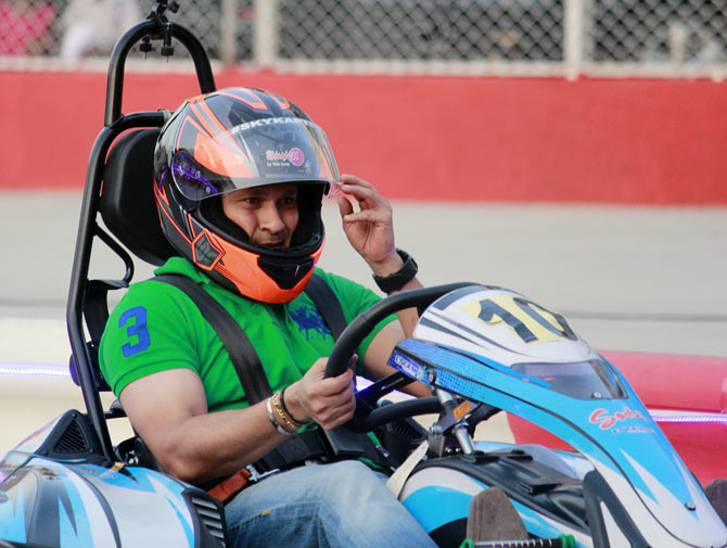 Sachin Tendulkar Goes Karting In Mumbai Rediff Cricket