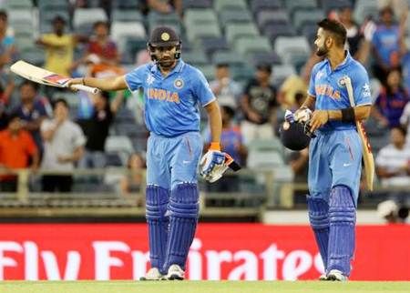 Rohit Sharma (left) and Virat Kohli during the ICC World Cup 2015