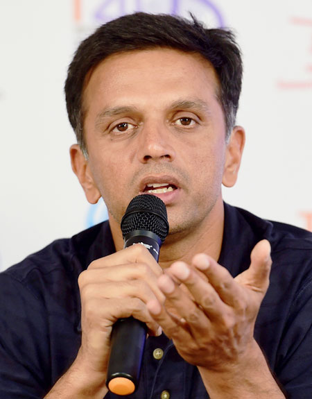 Former cricketer & India A team coach Rahul Dravid speaks during an event naming him Brand Ambassador for the 2nd T20 World Cup Cricket for the Blind 2017, in Bengaluru on Wednesday