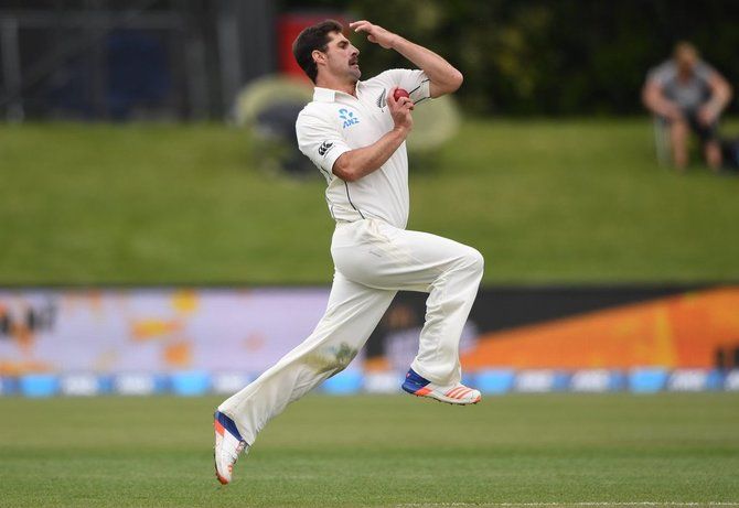 Colin de Grandhomme took 6/41 for New Zealand against Pakistan in his first Test at the Hagley Oval in Christchurch, November 18, 2016. Photograph: New Zealand Cricket