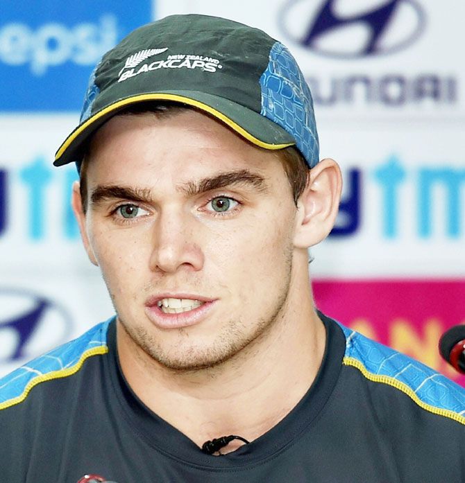 New Zealand cricketer Tom Latham interacts with the media during a press conference in Ranchi on Tuesday