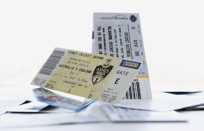 Tickets to the Ashes Series between Australia and England are displayed September 1, 2006 in September, 2006 in Sydney, Australia. Cricket Australia confirmed on Wednesday that it would resell nearly 3000 tickets after an investigation revealed the tickets has been purchased by scalpers selling them at inflated prices on ebay