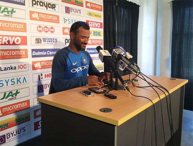 India's fielding coach speaks a press conference in Pallekele on Saturday