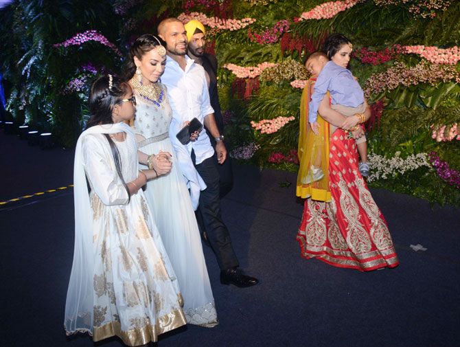 India opener Shikhar Dhawan arrives at the venue with his family