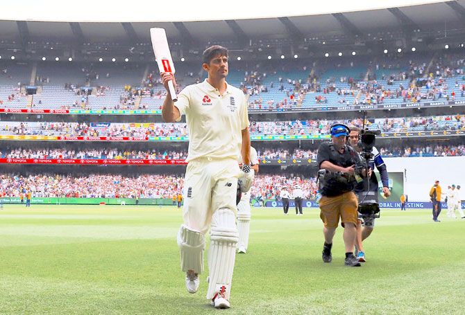 England's Alastair Cook walks off the ground at the end of the third day of the fourth Ashes Test match at the MCG in Melbourne on Tnursday