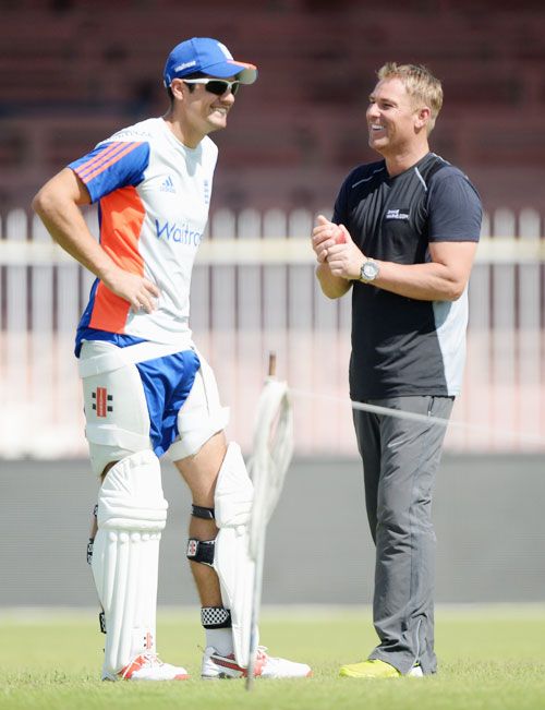 Alastair Cook and Shane Warne