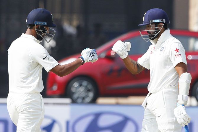 Cheteshwar Pujara and Murali Vijay struck a 178-run partnership for the second wicket