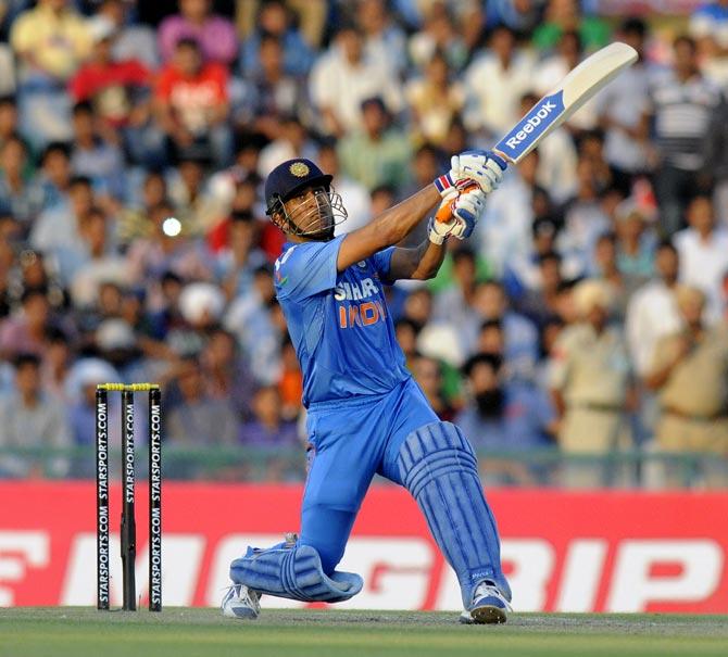 MahendraSingh Dhoni, one of the big hitters in modern cricket. Photograph: BCCI