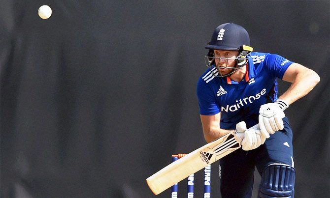 England XI's Jonny Bairstow plays a shot against India 'A'
