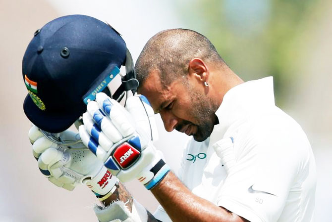 Making a comeback into the Test side, Shikhar Dhawan hit a century in the first innings of the Galle Test