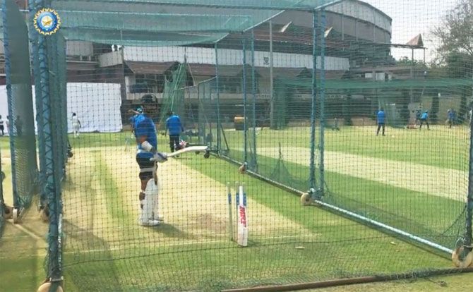 India captain Virat Kohli bats in the nets