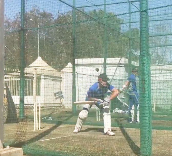 Aus batsman Marcus Stoinis toiled in the nets on Wednesday afternoon