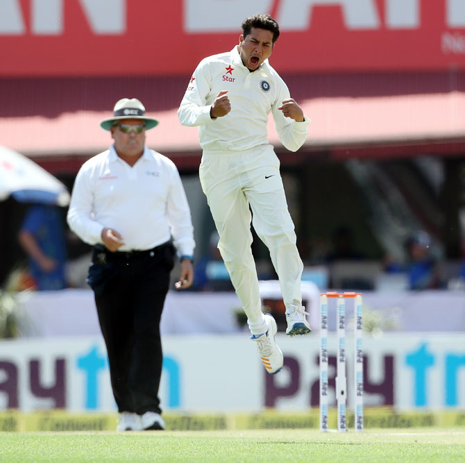 India's Kuldeep Yadav picked 4-14 to rattle  the Lankan innings