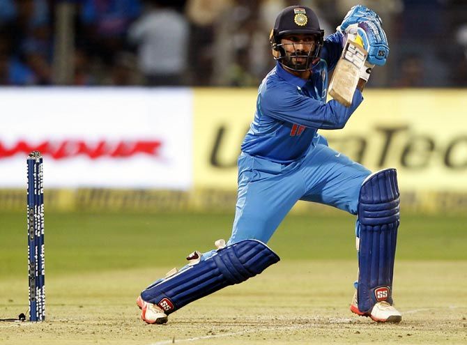 Dinesh Karthik bats like a dream when he is in form. Photograph: BCCI