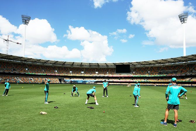 General view during an Australia training session at The Gabba in Brisbane on November 20