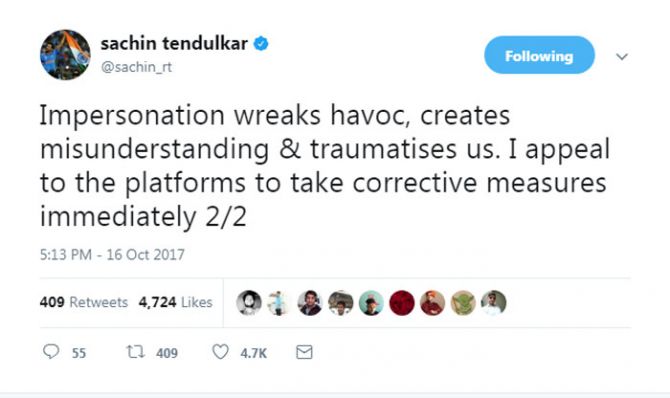 Sachin Tendulkar's second tweet