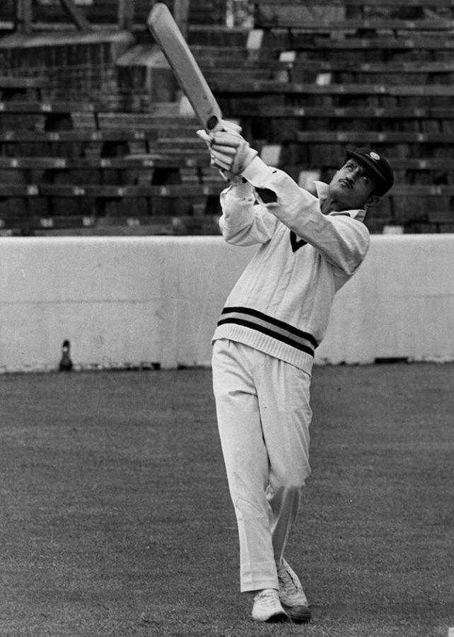 Indian skipper Ajit Wadekar bats at the Oval