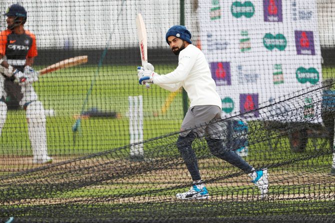 India's Virat Kohli during nets at Trent Bridge in Nottingham on Thursday 