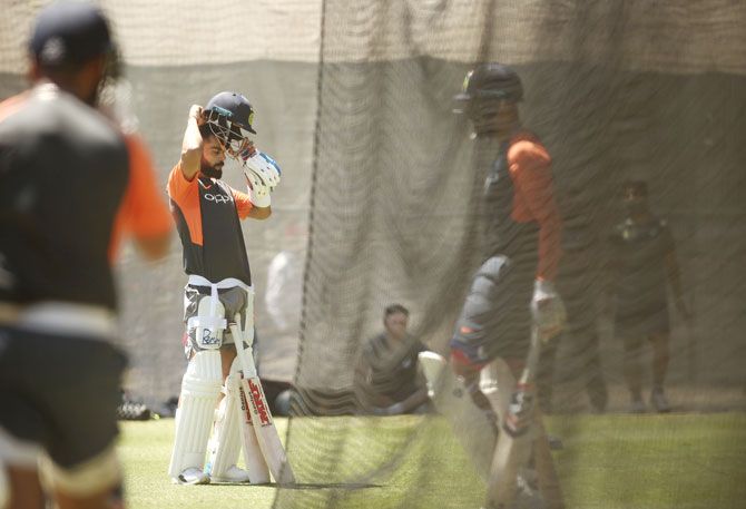 Virat Kohli at a nets session in Adelaide on Tuesday