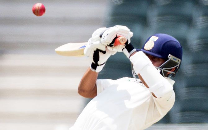 Ajinkya Rahane, not picked for the first two Tests, played some sublime shots in the Indian second innings in difficult conditions in the third Test. Photograph: James Oatway/Reuters