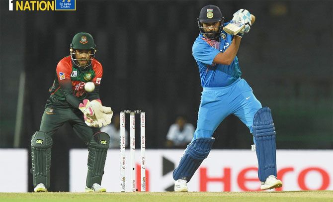 Rohit Sharma bats during his innings of 89 off 61 balls