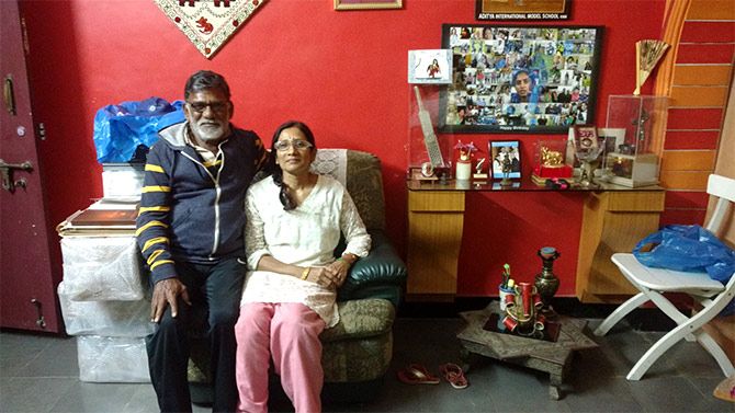Leela and Dorai Raj at their home in Secunderabad, Telangana. Photograph: Vaihayasi Pande Daniel/Rediff.com