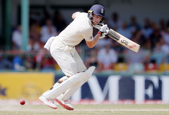 England's Jos Buttler plays a shot during the third Test against Sri Lanka in Colombo on Sunday