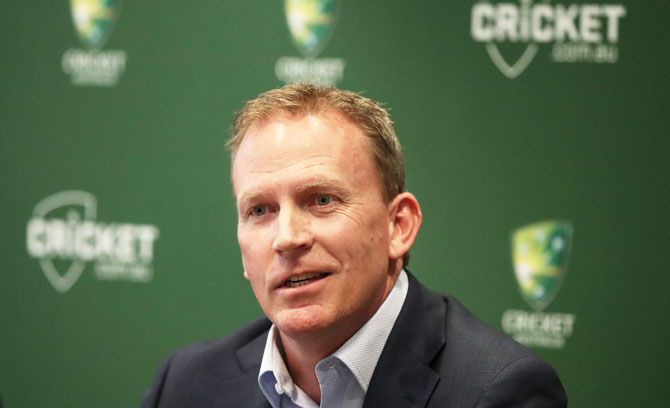 Kevin Roberts, CA's new Chief Executive Officer speaks to the media during the Cricket Australia CEO announcement at the Cricket Australia Offices in Melbourne on Wednesday