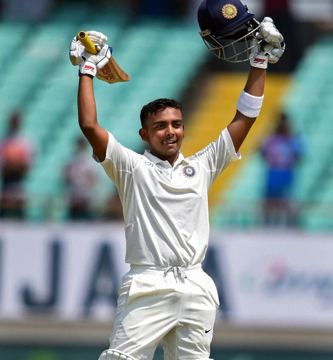 Prithvi Shaw became the youngest Indian to score a century on Test debut during the first match against the West Indies in Rajkot on Thursday