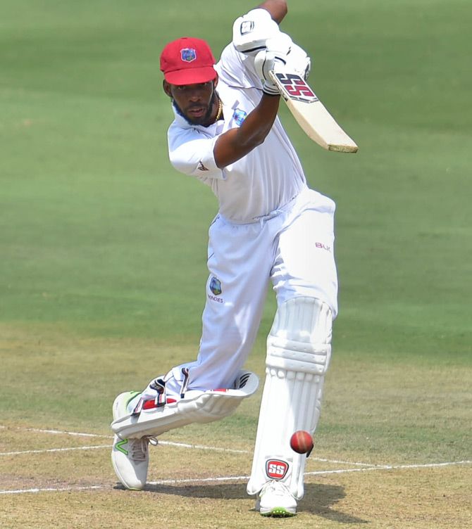 Roston Chase scored a century in the 2nd Test against India in Hyderabad