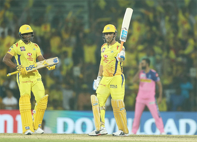 Mahendra Singh Dhoni rallied well to score 75 not out off 46 balls to help CSK make 175 for 5