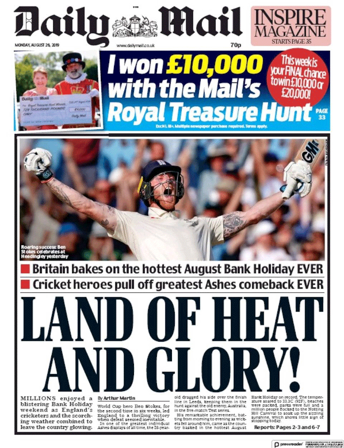 The Daily Mail front page