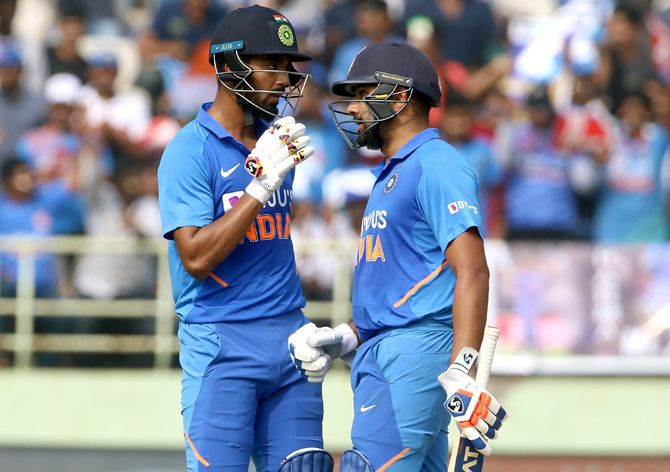 KL Rahul and Rohit Sharma smashed hundreds and combined in a stand of 227 to help India post a big total