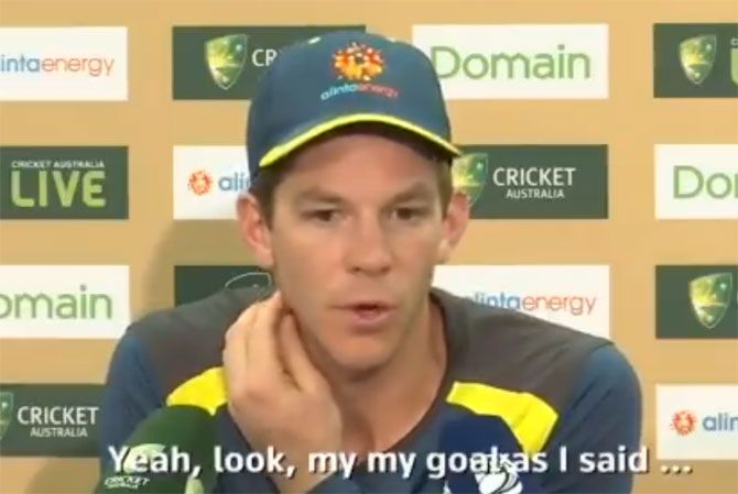 Australia captain Tim Paine was in the middle of answering a question during the press conference when the phone rang