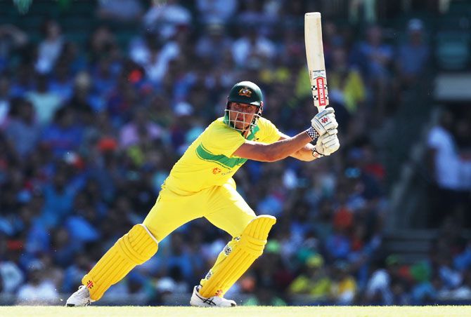 Marcus Stoinis propelled Australia's score late in the innings.