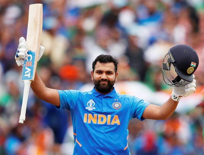 Rohit Sharma overtook Kumar Sangakkara to become the first player to score five centuries in one World Cup edition