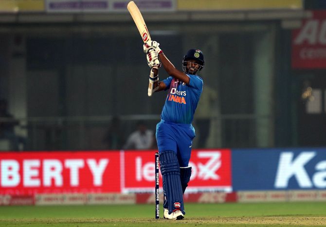 Washington Sundar hit a couple of sixes at the end to boost India's total