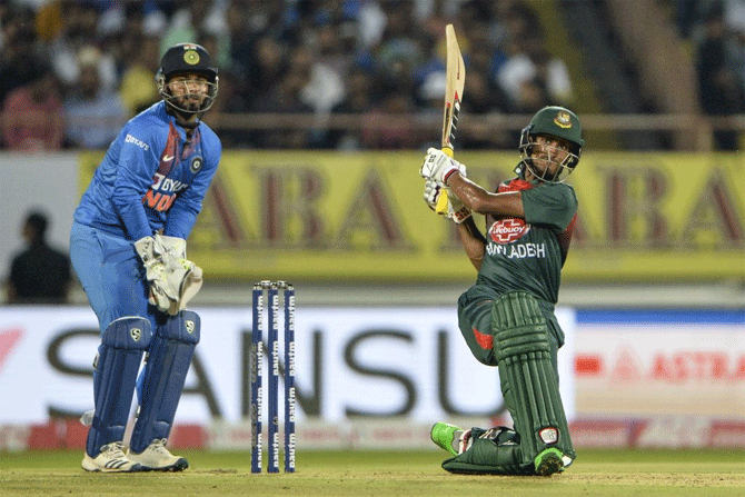 Bangladesh's rookie opener Mohammad Naim took the game deep with a brilliant 81 off 48, his maiden T20I half-ton