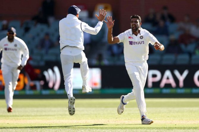 Ravichandran Ashwin finished the first innings with figures of 4 for 55, including the important scalp of Steve Smith.